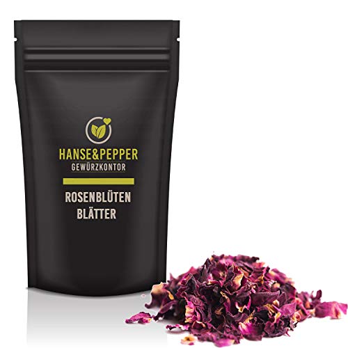 200g Rosenblütenblätter getrocknet Rosenblätter aromatisch duftend ohne Zusätze in Spitzenqualität - Gourmet Serie von Hanse&Pepper Gewürzkontor