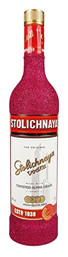Stolichnaya Vodka 0,7l 700ml (40% Vol) - Bling Bling Glitzerflasche in hot pink -[Enthält Sulfite] von Stolichnaya