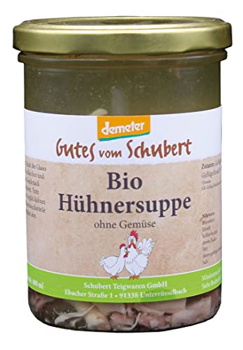 Demeter Hühnersuppe 400ml - Wohltuend bei kaltenTage - Hausgemacht vom fränkischen BIO-Familienbetrieb von Stolzer Gockel