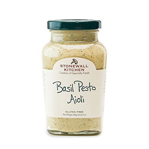 Stonewall Kitchen Basil Pesto Aioli, 291g Glas – Aromatische Basilikum-Aioli mit Walnüssen und Pinienkernen, Feinkost-Dip, Glutenfrei von Stonewall Kitchen