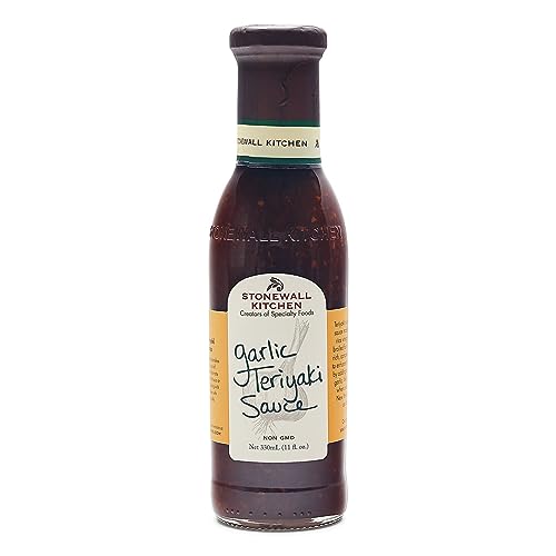 Stonewall Kitchen Garlic Teriyaki Sauce, 330 ml – Milde, exotisch-würzige BBQ-Sauce mit Knoblauch und Soja, ideal zum Marinieren und Glasieren von Stonewall Kitchen