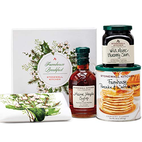 Stonewall Kitchen Farmhouse Breakfast Geschenkbox – Frühstücks-Set mit Pancake Mix, Wild Maine Blueberry Jam und Ahornsirup – Für Gourmets und Genießer von Stonewall Kitchen