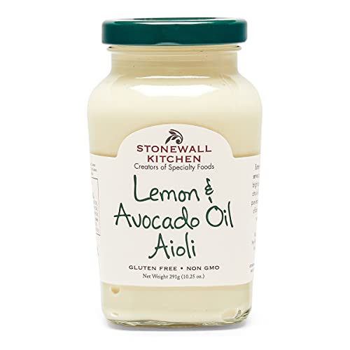 Stonewall Kitchen Lemon & Avocado Oil Aioli, 291g Glas – Frisch-cremige Zitronen-Avocado-Aioli für ein besonderes Geschmackserlebnis, Glutenfrei von Stonewall Kitchen