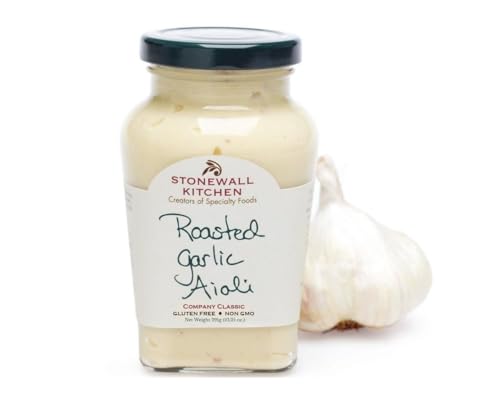 Stonewall Kitchen Roasted Garlic Aioli, 291g Glas – Glutenfreie, cremige Knoblauch-Aioli mit intensivem Aroma, Ideal für Burger und Fleisch von Stonewall Kitchen