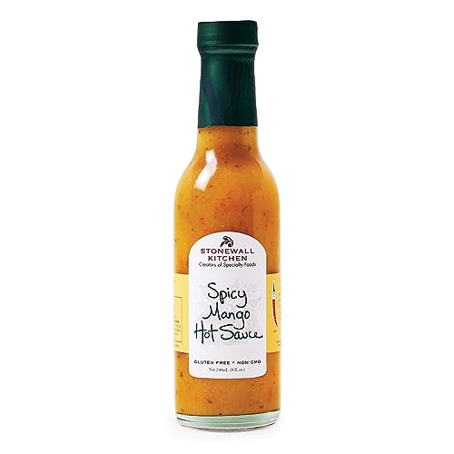 Stonewall Kitchen Spicy Mango Hot Sauce, 330 ml scharfe, exotisch-fruchtige BBQ-Sauce, besonders lecker zu Tacos, Hähnchen und Schweinefleisch von Stonewall Kitchen