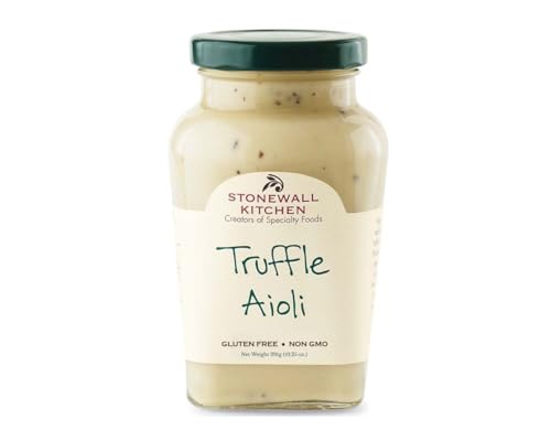 Stonewall Kitchen Truffle Aioli, 291g Glas – Luxuriöse Trüffel-Aioli mit schwarzem Trüffel und Trüffelöl, Perfekt für Burger und Feinschmecker von Stonewall Kitchen