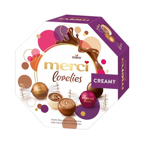 merci lovelies Creamy – 1 x 185g – Pralinenmischung mit gefüllten Schokoladen-Spezialitäten (Verpackung kann variieren) von merci lovelies