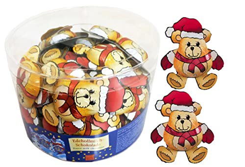 Storz Weihnachts-Bär 70 x 12,5g, Edel-Vollmilchschokolade aus Fairtrade-Kakao von Storz