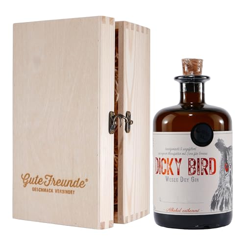 Dicky Bird Weser-Dry-Gin mit Geschenk-Holzkiste von Dicky Bird
