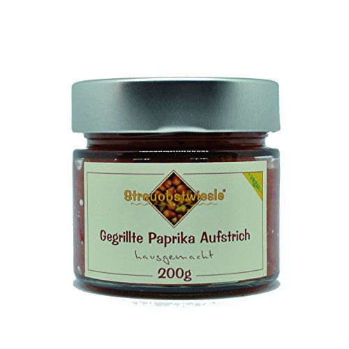 Streuobstwiesle Gegrillte Paprika Aufstrich - 200 g Rein pflanzlicher, veganer Brotaufstrich mit frischen Zutaten zubereitet. von Streuobstwiesle