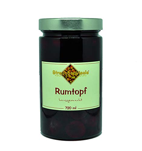 Streuobstwiesle Rumtopf - 720 ml Erlesene Früchte in echtem Rum (54%) - (Grundpreis 26,39 € / l) von Streuobstwiesle