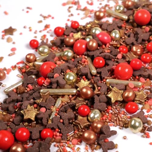 Streuselheld Red Nose Reindeer 120g Streusel zum Dekorieren und Verzieren von Gebäck aller Art wie Torten Kuchen Keksen Zuckerstreusel von Streuselheld