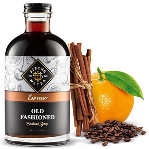 Strongwater Espresso Old Fashioned Craft Cocktail Mixer - Macht 32 Cocktails - Handgefertigter altmodischer Sirup mit echtem Kaffee, Zimt, Zucker und Kirsche - einfach mit Bourbon oder Whiskey mischen von Strongwater