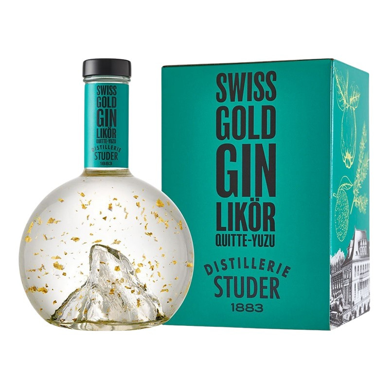 Studer Swiss Gold Gin Likör Quitte-Yuzu 0,7 L 35% vol von Studer