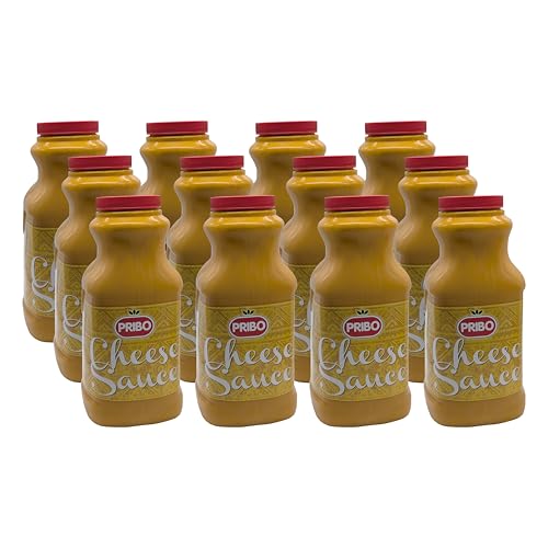 CHEESE-SAUCE KÄSE-SOßE 12x 2400ml | Tex-Mex Sauce | handliche Plastikflasche | einfache Dosierung und Lagerung | von PRIBO | als Topping für Nachos Sandwiches Wraps Pasta von Sucelos