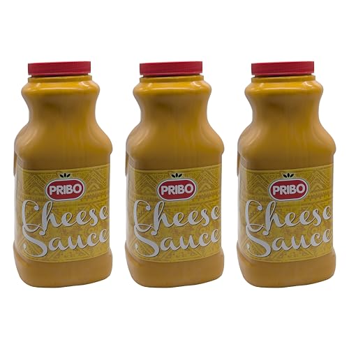 CHEESE-SAUCE KÄSE-SOßE 3x 2400ml | Tex-Mex Sauce | handliche Plastikflasche | einfache Dosierung und Lagerung | von PRIBO | als Topping für Nachos Sandwiches Wraps Pasta von Sucelos