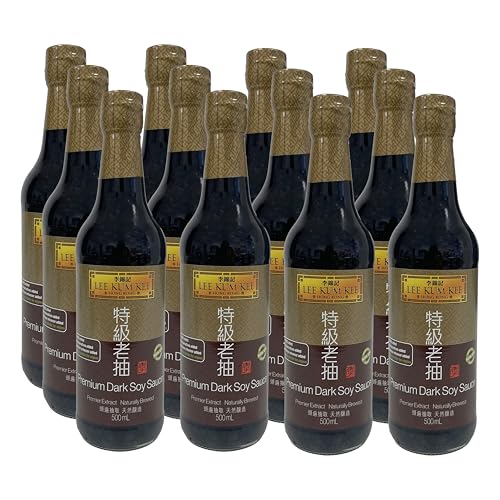 PREMIUM SOJA SAUCE 12x 500ml Glasflasche | dunkel | Soja-Soße | soy sauce | von LEE KUM KEE | hauch von Süße | subtiler Sojabohnengeschmack von Sucelos