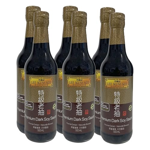 PREMIUM SOJA SAUCE 6x 500ml Glasflasche | dunkel | Soja-Soße | soy sauce | von LEE KUM KEE | hauch von Süße | subtiler Sojabohnengeschmack von Sucelos