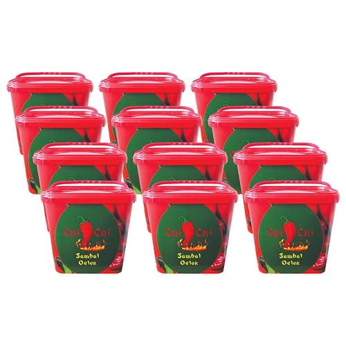 SAMBAL OELEK 12x 10KG EIMER | Chili Paste | Würzpaste feurig | scharf | hot | von CHI-CHI | aus roten Pfefferschoten - Pfefferonen | für asiatische Fleisch-und Geflügelgerichte von Sucelos