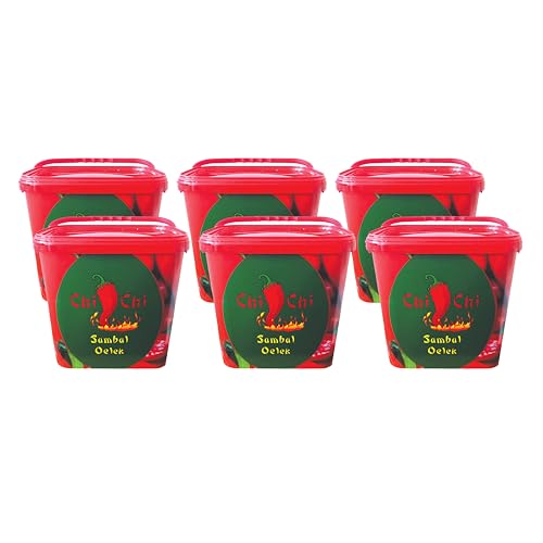 SAMBAL OELEK 6x 10KG EIMER | Chili Paste | Würzpaste feurig | scharf | hot | von CHI-CHI | aus roten Pfefferschoten - Pfefferonen | für asiatische Fleisch-und Geflügelgerichte von Sucelos