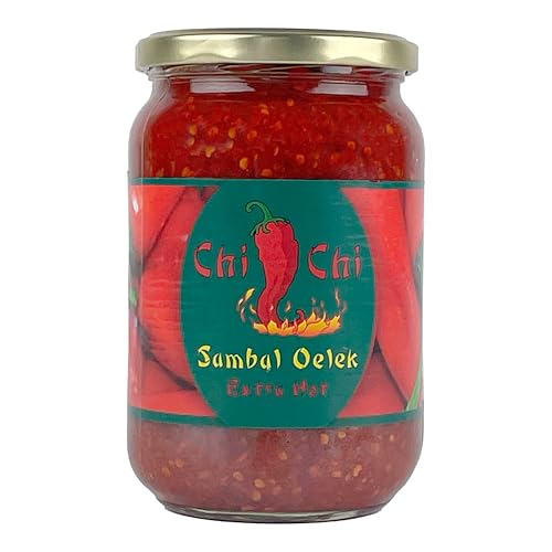 SAMBAL OELEK 720ml | Chili Paste | Würzpaste feurig | extra scharf | extra hot | von CHI-CHI | aus roten Pfefferschoten - Pfefferonen | für asiatische Fleisch-und Geflügelgerichte von Sucelos