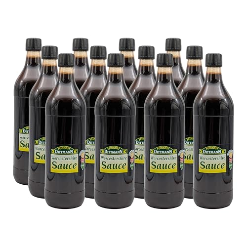 WORCESTERSHIRE SAUCE 12x 1L PET-Flasche | salsa perrins | salsa inglesa | von FEINKOST DITTMAN | natürliche Zutaten | Soja-Sauce Alternative von Sucelos