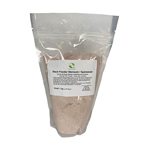 SudoreWell® Black Powder Steinsalz Speisesalz aus der Salt Range Pakistan - 100% natürliches Kristallsalz Körnung: Fine/Powder, 1,0 kg von SudoreWell