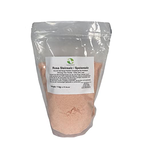 SudoreWell® Rosa Steinsalz Speisesalz aus der Salt Range Pakistan - 100% natürliches Kristallsalz Körnung: Fine/Powder, 1,0 kg von SudoreWell