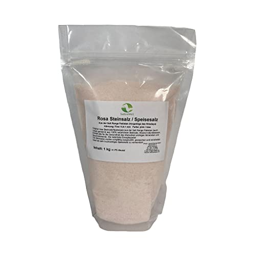 SudoreWell® Rosa Steinsalz Speisesalz aus der Salt Range Pakistan - 100% natürliches Kristallsalz Körnung: Fine 0,5-1 mm 1,0 kg von SudoreWell