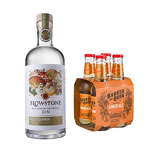 Flowstone Wild Cucumber Gin – Wild African Botanicals [ grün, gradlinig, erfrischend] aus der Wiege der Menschheit/Südafrika/Craft Gin/handgemacht 43% Vol. / 0,7l (Ginger Bundle) von Inverroche