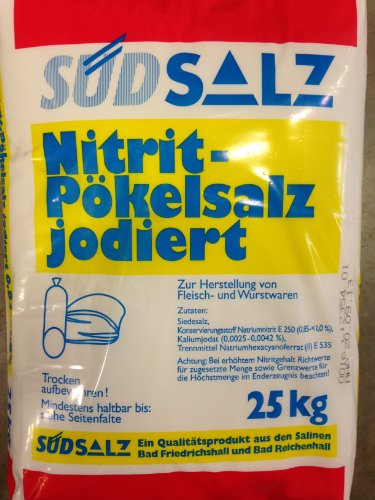 Südsalz Nitrit - Pökelsalz jodiert 0,8-<1,0% 25kg von Südsalz