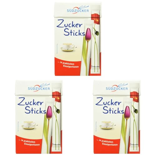 Südzucker Zuckersticks, 50 Sticks, 250g (Packung mit 3) von Südzucker