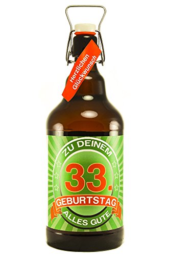 Bier Geschenk 2 ltr XXL Riesenbierflasche 33. Geburtstag von SünGross