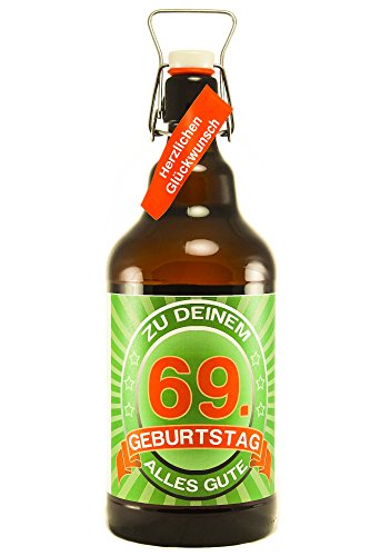 Bier Geschenk 2 ltr XXL Riesenbierflasche 69. Geburtstag von SünGross