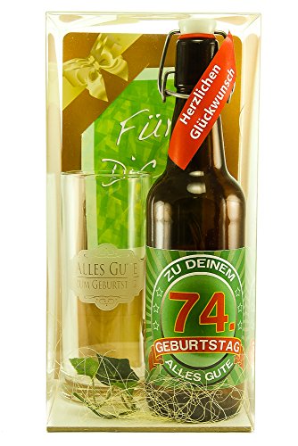 Bier Geschenk Geschenkset 74. Geburtstag von SünGross