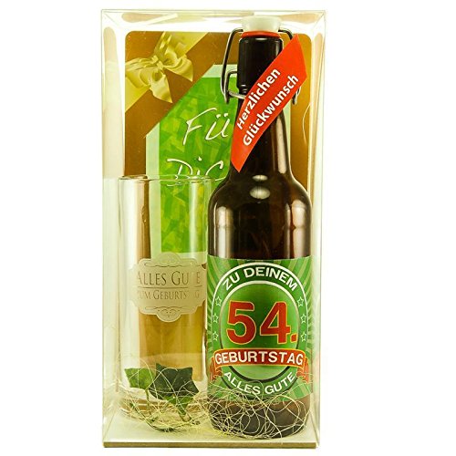 Bier Geschenk zum 54.Geburtstag Geburtstagsgeschenk vierundfünfzigster Geburtstag Bier Geschenkset zum 54. Geburtstag von SünGross