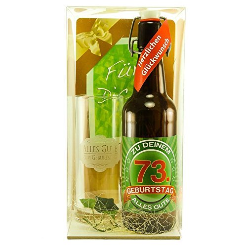 Bier Geschenk zum 73.Geburtstag Geburtstagsgeschenk dreiundsiebzigster Geburtstag Bier Geschenkset zum 73. Geburtstag von SünGross