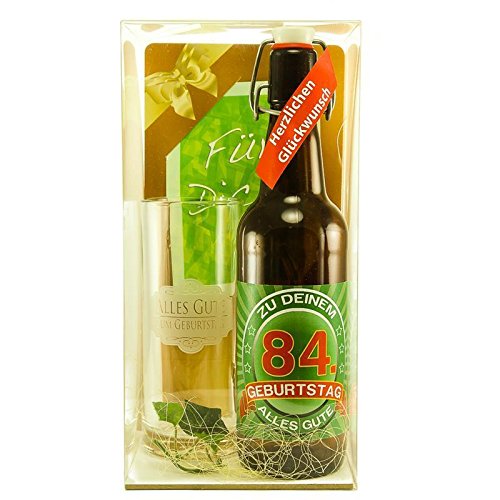 Bier Geschenk zum 84.Geburtstag Geburtstagsgeschenk vierundachtzigster Geburtstag Bier Geschenkset zum 84. Geburtstag von SünGross