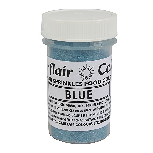 BLUE - Sugarflair Edible Sugar Sprinkles Food Colour Colouring Cake Decorating von Sugarflair Colours