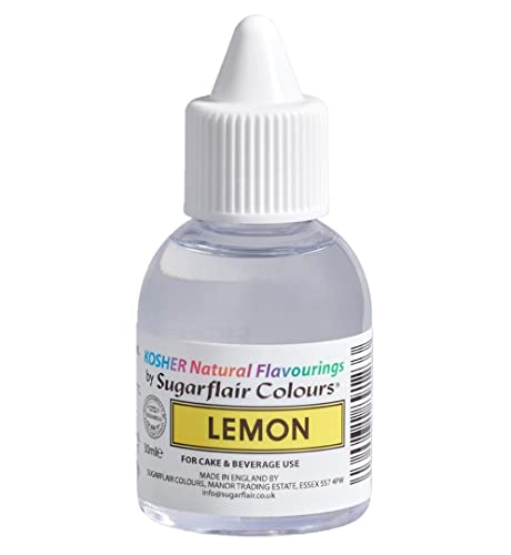 Sugarflair 100 % Natürliches Lebensmittelaroma Lemon, Koscher-Zertifiziert, Food Flavour Drops Rein natürliches Aroma, Intensives Aromatropfen, 100% Natural Flavour - 30 ml von Sugarflair Colours