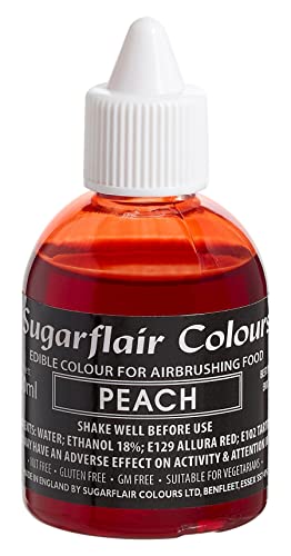 Sugarflair Airbrush Colouring Lebensmittelfarbe Peach - Essbare Lebensmittel Farbe Flüssig, Airbrush-Farbe für Kuchen, Cupcakes, Zuckerguss und Kuchendekorationen - 60ml von Sugarflair Colours