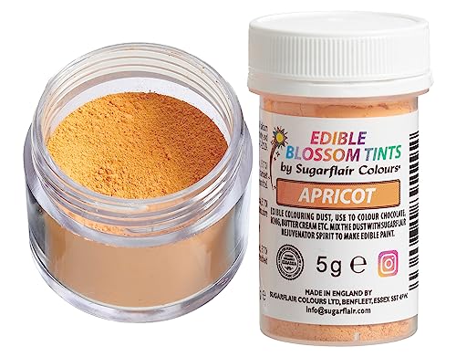 Sugarflair Blossom Tint Dust Lebensmittelfarbe Pulver Apricot - Lebensmittel Farbe Pulver für Kuchenoberflächen, Zuckerpaste, Fondant, Zuckerguss, Schokolade, Buttercreme, Macarons und mehr - 5g von Sugarflair Colours