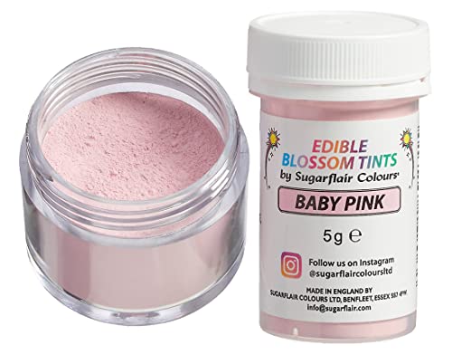 Sugarflair Blossom Tint Dust Lebensmittelfarbe Pulver Baby Pink - Lebensmittel Farbe Pulver für Kuchenoberflächen, Zuckerpaste, Fondant, Zuckerguss, Schokolade, Buttercreme, Macarons und mehr-5g von Sugarflair Colours