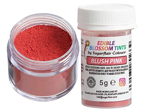 Sugarflair Blossom Tint Dust Lebensmittelfarbe Pulver Blush Pink - Lebensmittel Farbe Pulver für Kuchenoberflächen, Zuckerpaste, Fondant, Zuckerguss, Schokolade, Buttercreme, Macarons und mehr - 5g von Sugarflair Colours