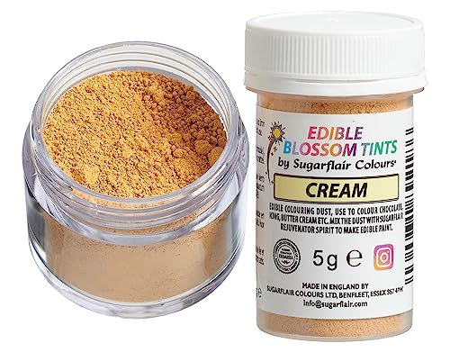 Sugarflair Blossom Tint Dust Lebensmittelfarbe Pulver Cream - Lebensmittel Farbe Pulver für Kuchenoberflächen, Zuckerpaste, Fondant, Zuckerguss, Schokolade, Buttercreme, Macarons und mehr - 5g von Sugarflair Colours