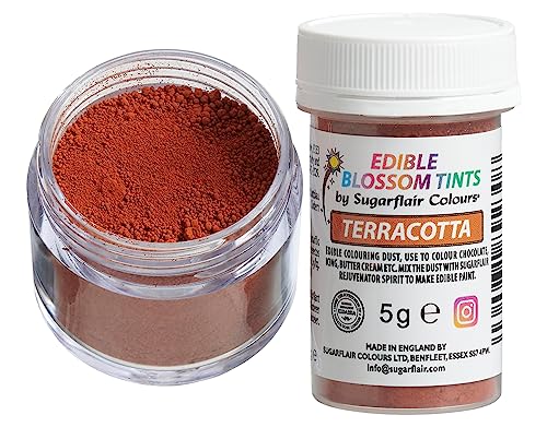 Sugarflair Blossom Tint Dust Lebensmittelfarbe Pulver Terracotta - Lebensmittel Farbe Pulver für Kuchenoberflächen, Zuckerpaste, Fondant, Zuckerguss, Schokolade, Buttercreme, Macarons und mehr-5g von Sugarflair Colours