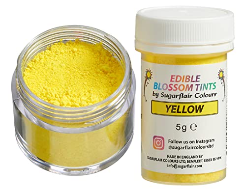 Sugarflair Blossom Tint Dust Lebensmittelfarbe Pulver Yellow - Lebensmittel Farbe Pulver für Kuchenoberflächen, Zuckerpaste, Fondant, Zuckerguss, Schokolade, Buttercreme, Macarons und mehr - 5g von Sugarflair Colours