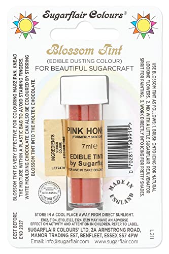 Sugarflair Blossom Tint Dusting Lebensmittelfarbe Pulver Pink Honey - Lebensmittel Farbe Pulver zur Dekorationen Farbzuckerpaste, Fondant, Zuckerguss, Schokolade, Buttercreme, Macarons - 7ml von Sugarflair Colours