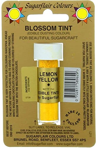 Sugarflair Blossom Tints Essbare Puderfarben Lebensmittelfarbe Fondant Puder Lemon Gelb Yellow Gelb von Sugarflair Colours