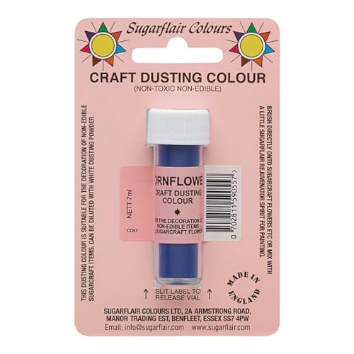 Sugarflair Craft Dusting Colour Cornflower - Nicht Essbares Lebensmittelfarbe zum Dekorieren von Zuckerblumen, Toppers, Modellen auf Kuchen und Cupcakes - 7g von Sugarflair Colours